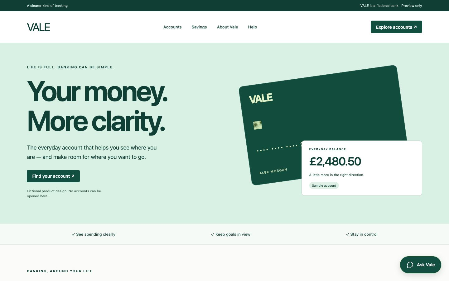 Consumer banking working website template